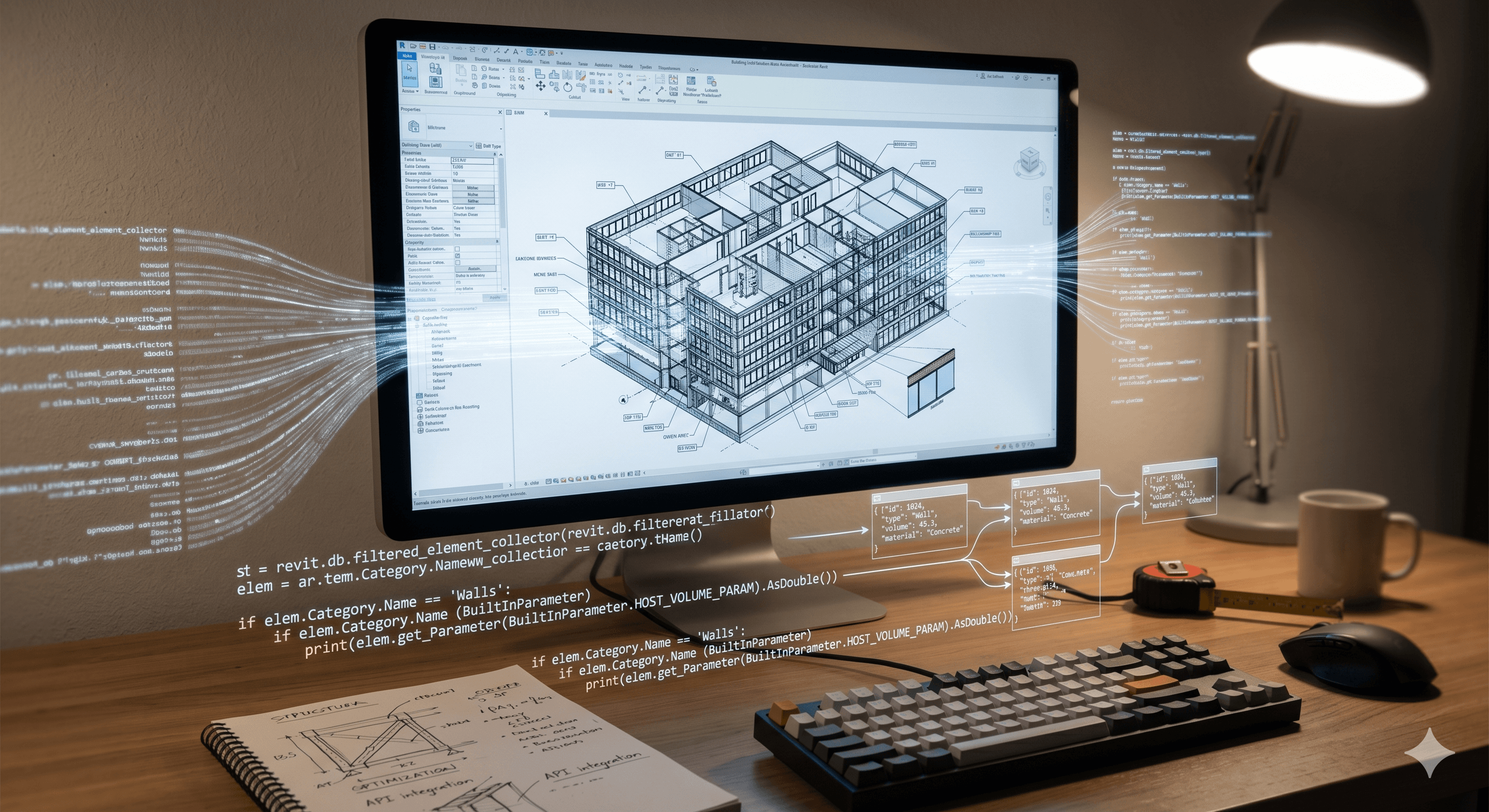 Γραφείο μηχανικού με τρισδιάστατο ψηφιακό δίδυμο (Digital Twin) και διασυνδεδεμένα συστήματα