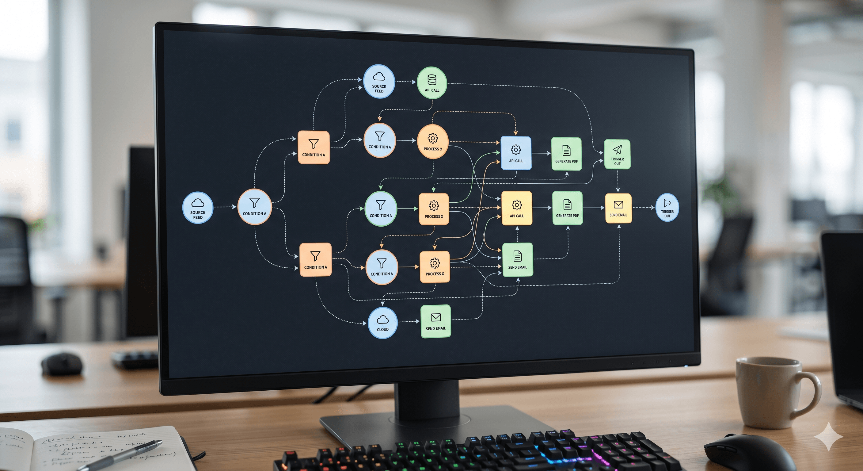 Structured technical workspace showcasing systems engineering